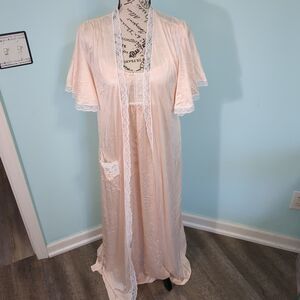 Vintage Val Mode lingerie Set Peignoir Nightgown Robe Size Small
